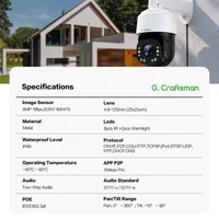 Caméra PTZ extérieure 4K 8MP GX-PM3SX25D-M8S avec audio PoE, vision nocturne 100M, vision diurne 500M, zoom optique 25X, application ICSEE