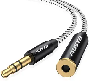 Altın kaplama 6.35mm erkek 3.5mm dişi alüminyum konut Stereo aux kablosu ses uzatma 3.5mm ses kablo kordonu 6 Ft