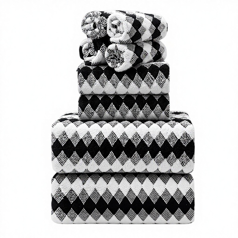 8 Piece Microfiber Diamond Check Pattern