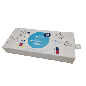 Boîte à thé de l'après-midi imprimée personnalisée de haute qualité 2mm feuille de papier d'art rigide avantage UV tiroir coulissant Style mat écologique - Product Image 1