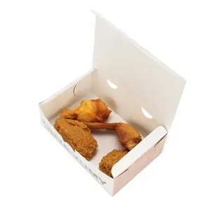 Réutilisable personnalisé nouveau design personnalisé poulet frit alimentaire à emporter aile emballage boîte en papier boîtes à emporter