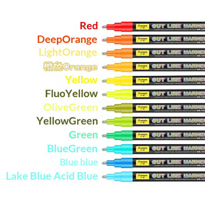 Guangna 157 Pennarello a <span class=keywords><strong>Doppia</strong></span> <span class=keywords><strong>Linea</strong></span> in Plastica Set di 24 Colori - Product Image 2