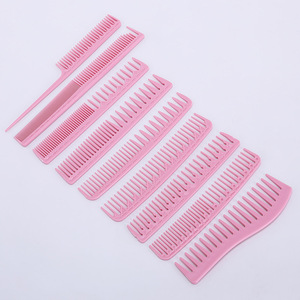 Juego de peines para peinar el cabello, 9 piezas, plástico duradero, color macarrón, para uso general - Product Image 4