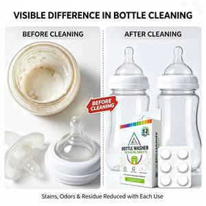 Tabletas Efervescentes Desincrustantes para Lavabotellas, Tabletas en Blíster para Eliminar el Sarro del Lavabotellas de Bebé, <span class=keywords><strong>Windex</strong></span> - Product Image 3