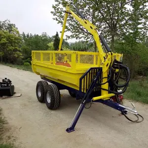 Thủy lực ATV UTV Dump Tipping Trailer với log vật lộn cho máy kéo