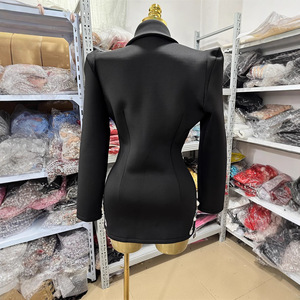 性感水钻大廓形西装外套夏季新品 - 女式紧身短款上衣商务西装外套适合晚会俱乐部服装 - Product Image 3