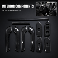Ensemble de composants de garniture intérieure en fibre de carbone pour Toyota Land Cruiser Prado 18-23, accessoires pour SUV, moulures décoratives pour console de porte
