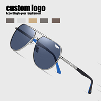 Lunettes de soleil polarisées de créateurs de haute qualité 2026, à double pont en métal, personnalisables, pour la vente en gros