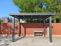 Pergola motorisée en aluminium à lames orientables 12x20 avec éclairage LED solaire, écrans d'intimité, toit réglable, abri de terrasse résistant aux intempéries