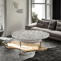 Table basse moderne de luxe de cadre d'acier inoxydable avec les meubles convertibles de salon de centre en verre de cristal acrylique