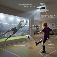 Équipement d'entraînement de football en salle avec projecteur holographique, jeux interactifs pour centre sportif, équipement de terrain de football