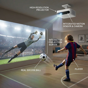 Équipement d'entraînement de football en salle avec projecteur holographique, jeux interactifs pour centre sportif, équipement de terrain de football - Product Image 2