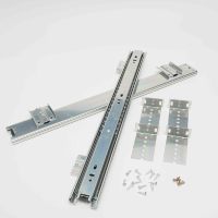 Glissière de tiroir télescopique à extension complète réglable de 45 mm, 3 sections, en zinc noir, 45 kg/35 kg, quincaillerie pour clavier, usine de Foshan