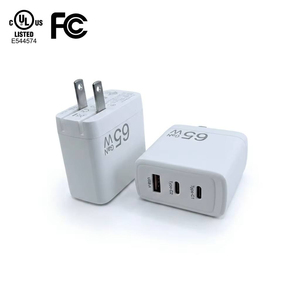 อะแดปเตอร์ชาร์จเร็ว GaN Tech PD 65W มาตรฐาน UL US รองรับ PPS ช่องเสียบ USB 1 ช่อง และ Type-C 2 ช่อง สำหรับโทรศัพท์มือถือ iPad และแท็บเล็ต - Product Image 2
