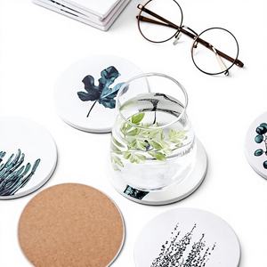 Sous-verres en céramique blancs vierges, durables, écologiques, de style américain, absorbants, personnalisables par sublimation, pour boissons, vente en gros - Product Image 1