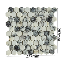 Mosaïque hexagonale en marbre violet Bulgari, mosaïque en pierre en forme de nid d'abeille pour la décoration des murs et des sols, design moderne de luxe