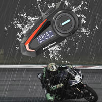 Casque de moto avec écran LED LCD, casque intégral, longue autonomie, casque sans fil étanche