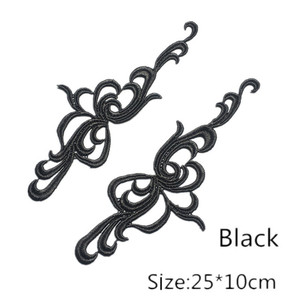 Accessorio per abito in pizzo multicolore ricamato in bianco e nero tessuto patch accessori per pizzo DA011 - Product Image 3
