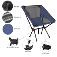 Camping en plein air dossier haut lune chaise pliante Portable métal pique-nique chaise pliante pêche plage lune chaise