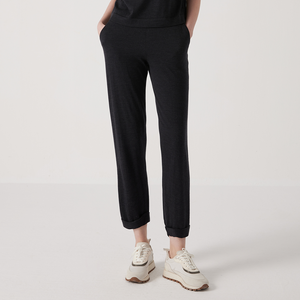 Pantalons et pantalons pour femmes en <span class=keywords><strong>laine</strong></span> épaisse à taille haute avec poches, en <span class=keywords><strong>laine</strong></span> mérinos de soie 12Gg, vêtements décontractés - Product Image 4