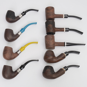 XIAOXIONG Premium ebano tubo da fumo in legno fatto a mano con personalizzato naturale laccato nero finitura anello decorativo portatile all'ingrosso - Product Image 1