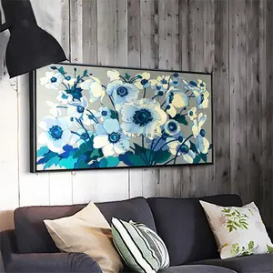 Factory wholesale aluminum alloy diamond crystal porcelain wall painting home decoration for flower