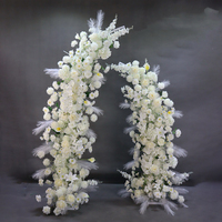 Arche de fleurs blanches en soie pour mariage, arrangement floral en trompette, Noël, Nouvel An chinois, Saint-Valentin, fait main, longue