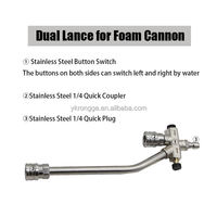 Offre Spéciale nettoyeur haute pression double Lance Valve accessoire lavage de voiture tige d'extension pulvérisation outils de lavage de voiture pistolet tige d'extension
