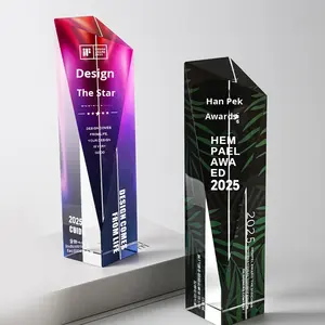 Trofeo de Diseño de Cristal de Hielo de Lujo 2026 |   Medalla de Premio de Liderazgo para Cena de Gala Corporativa con Grabado Personalizado - Product Image 4