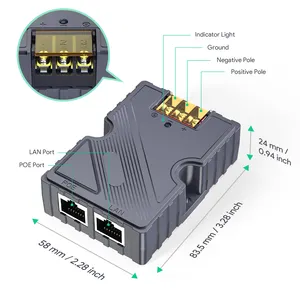 EDUP PW9603 150W GigE PoE Injector 48V Starlink-Compatible 10/100/1000Mbps Outdoor POE Extender Satellite Internet Devices