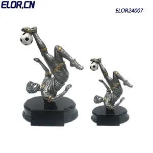 ELOR Sports Figurine Football Home Decoration Accessories Soccer Sculpture Collectible Action Figure Resin Statue