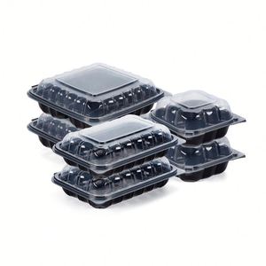 กล่องพลาสติก PP แบบมีฝาปิด ขนาด 6x6 8x8 6x9 ซม. สำหรับบรรจุเบอร์เกอร์ อาหารแบบนำกลับบ้าน กล่องอาหารกลางวันแบบใช้แล้วทิ้ง - Product Image 1