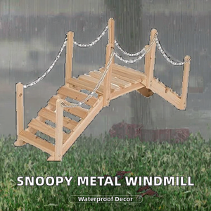 Nouveau modèle très populaire : Moulin à vent de jardin en métal à thème animal Snoopy, 31 cm de diamètre, à poser au sol, étanche, pour extérieur - Product Image 1