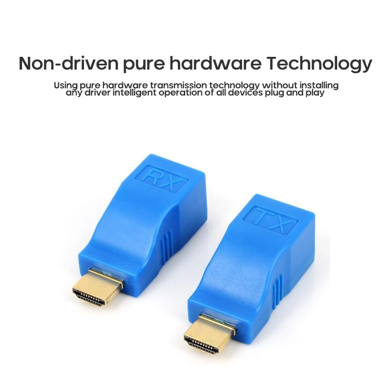 1 Pair RJ45 4K HDMI Compatible Extender Extension up to 30m Over CAT5e / 6 UTP LAN Ethernet Cable Ports LAN Network