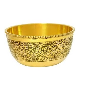 Cuenco para servir decorativo de diseño tallado a mano, centro de mesa de cena, cuenco para servir comida de Metal de exportador indio - Product Image 2