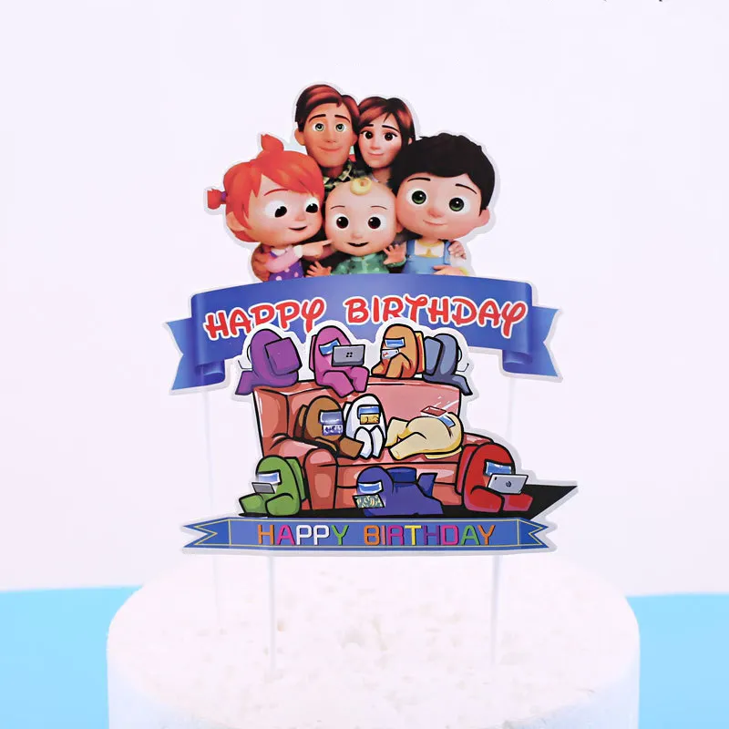Großhandel alles Gute zum Geburtstag Topper Kuchen Cartoon Charakter Kuchen Topper für Kinder Geburtstag Dekoration Kuchen Topper Bild drucker