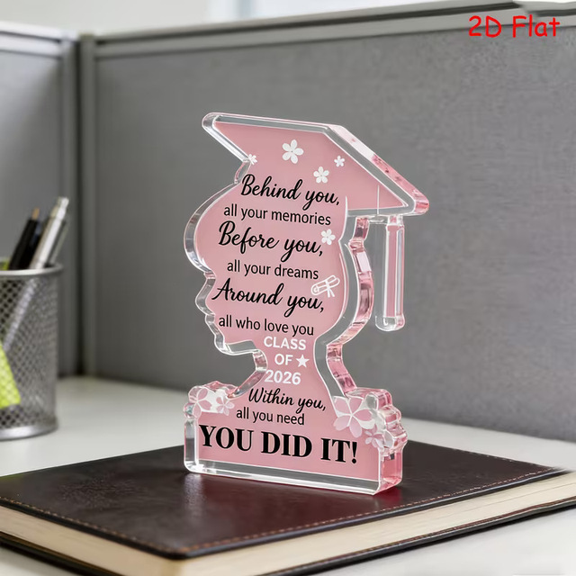Handcrafted Acrylic Crystal Sign, Personalized Message Decor for Graduation & All Occasions