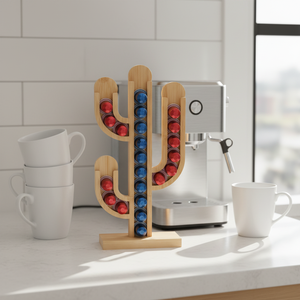 Organisateur de support de <span class=keywords><strong>dosette</strong></span> de café Cactus créatif Support en bambou Décoration de table de café Cactus Présentoir de stockage de capsules de café - Product Image 2
