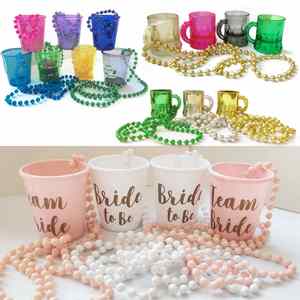 Collier en plastique avec perles imprimées personnalisées pour anniversaire/vert irlandais/fête, avec verres à shot - Product Image 6