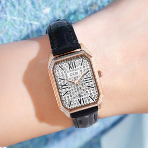 Nouvelle montre pour femme, montre à quartz rectangulaire haut de gamme avec design entièrement serti de diamants - Product Image 6