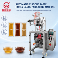 Ligne d'emballage verticale automatique pour sauces et pâtes visqueuses, solution de station de formage et de scellage de sachets à 4 soudures latérales