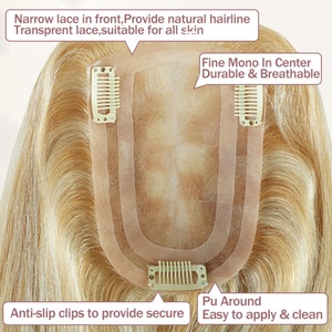 FH # 27P613 Topper de Cabello Natural Brasileño Virgen para Mujer, Base Mono de 4x6 Pulgadas, Prótesis Capilar para Pérdida de Cabello - Product Image 3