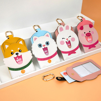 Expédition rapide mignon créatif dessin animé en cuir PU porte-clés mignon Animal porte-carte d'identité cadeaux