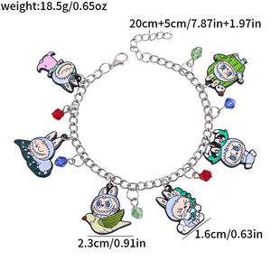 Cartoon Anime Vivid <b>Charm</b> Bracelet Fashionable Zinc Alloy Pendant <b>Bangle</b> Accessory Trendy Gift Idea For Daily Wear - Product Image 5
