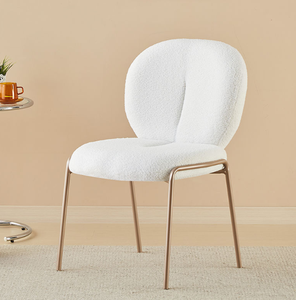 Cómoda Chaise de cocina Salle a Manger patas de <span class=keywords><strong>metal</strong></span> sin brazos tapizadas comedor sillas de sala de estar - Product Image 2