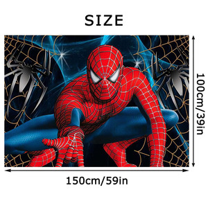 Toile de fond photographique Spider-Man pour enfants, garçons, filles, <span class=keywords><strong>anniversaire</strong></span>, baby shower, fête, nouveau-né, bannière de fête - Product Image 1
