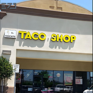 Enseignes de magasin en plastique personnalisées EZD pour camion de nourriture électronique en plein air, boutique de tacos, avec bande de finition, lettres en relief - Product Image 4