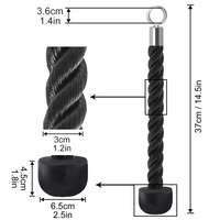 Corde de triceps robuste avec poignée antidérapante, marque Vigor Power Gear, en polyester, 37 cm, pour accessoires de machines de musculation