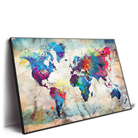Grandes impressions sur toile, carte du monde, image, Art moderne, impression numérique HD, travail d'art, peinture
