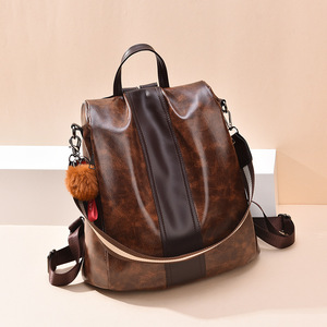 Women Bag PU <b>Leather</b> Fashion Handbags <b>Backpack</b> Multi-function <b>Large</b> Capacity Girl <b>Backpack</b> Student Bag - Product Image 3